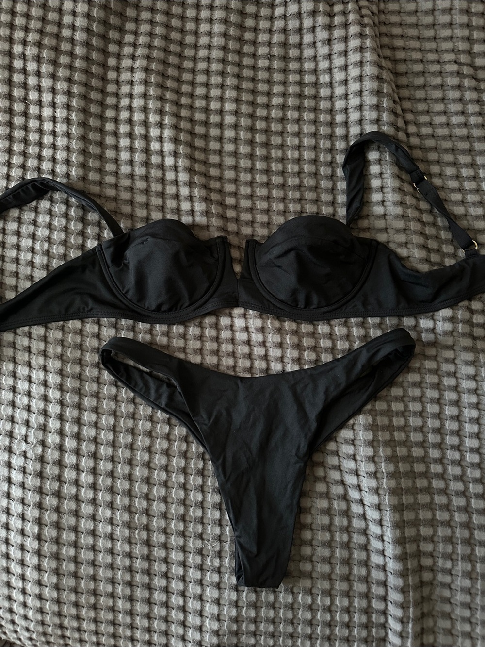 Monday Swimwear Black Underwire Bikini Set